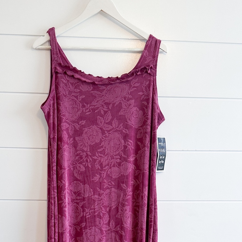 NWT - Vintage Marallis Collection Rose Print Dress in Deep Rose - Size XL - Picture 5 of 10